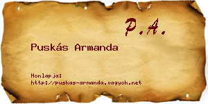 Puskás Armanda névjegykártya